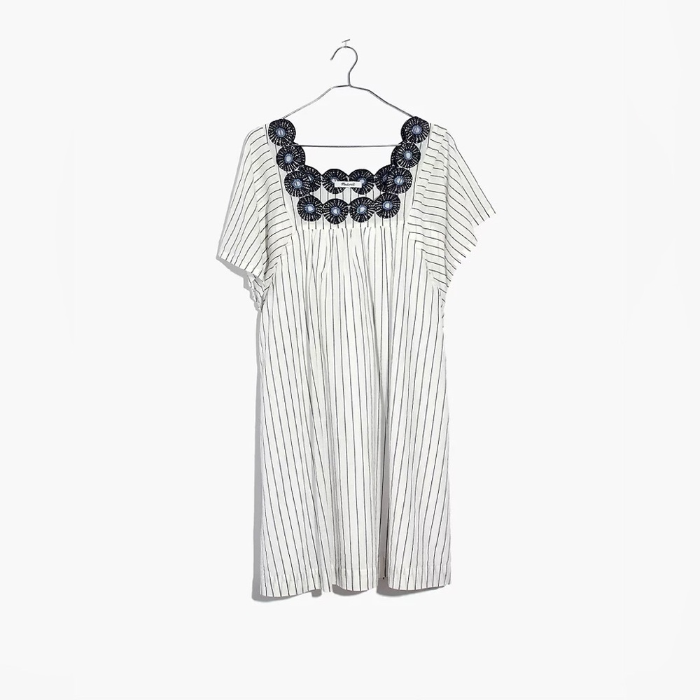 Madewell Embroidered Butterfly Dress in Stripe